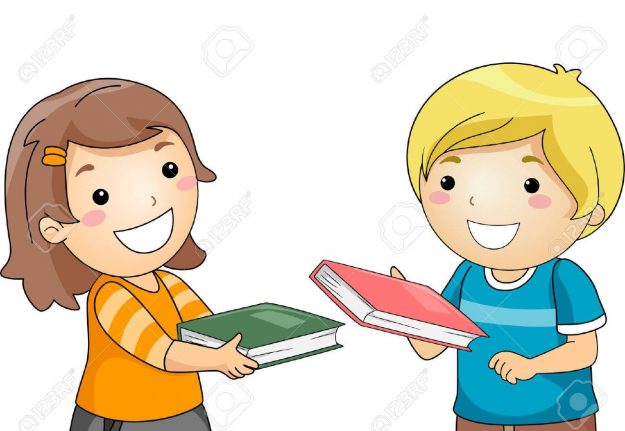 36815725-ilustración-de-un-niño-y-una-niña-intercambio-de-libros